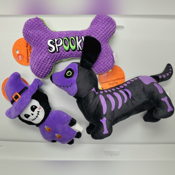 Pet Central Dog Set Of 3 Halloween Dog Toys With Squeaker And